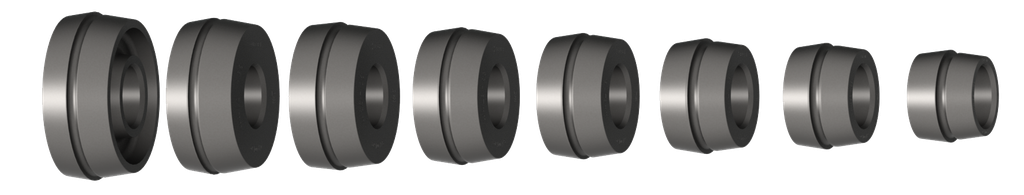 Loiva keskityskartiosarja 52,5-111 mm Haweka , 8-osainen