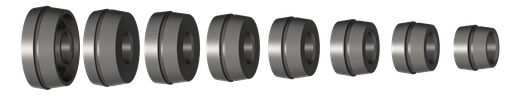 [HA150400121] Loiva keskityskartiosarja 52,5-111 mm Haweka , 8-osainen